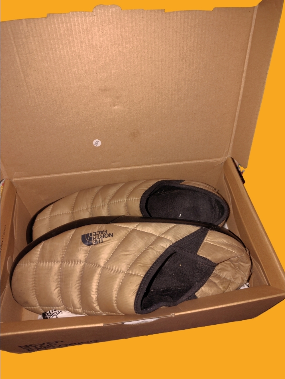 The North Face  Men's Quilted Slip-On Slipper in Tan Thermoball